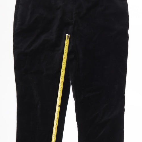Marks and Spencer Women’s Black Cotton Velvet Stretch Trousers Size 14 Short