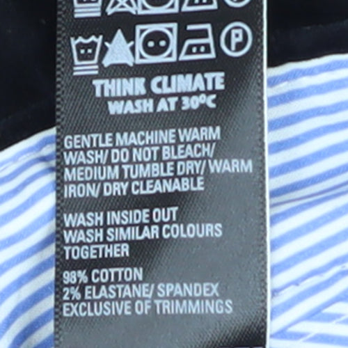 Marks and Spencer Women’s Black Cotton Velvet Stretch Trousers Size 14 Short
