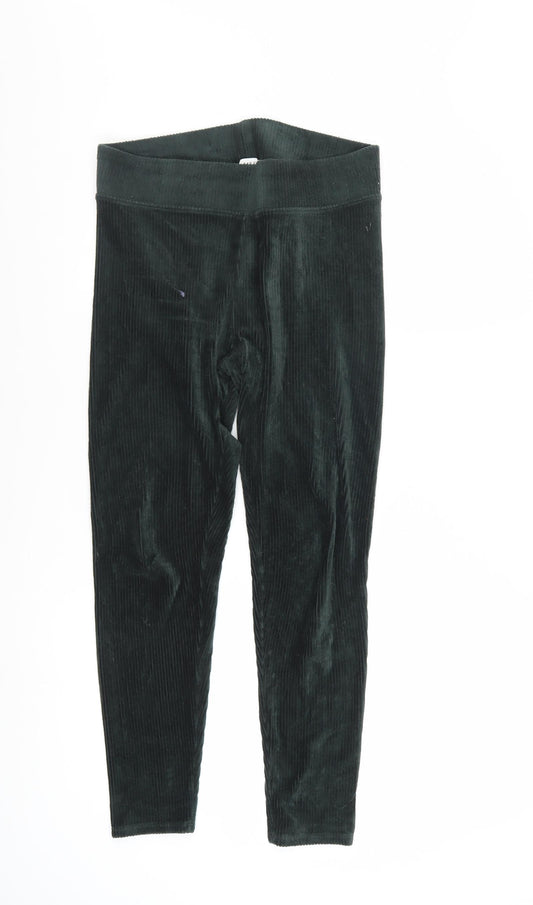 Marks and Spencer Women Black Velvet Cord Leggings Size 10 Short