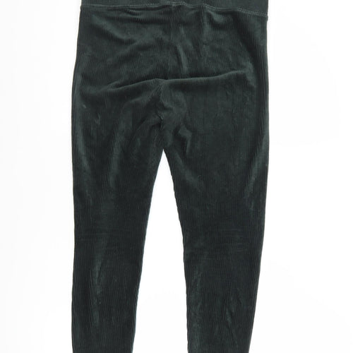 Marks and Spencer Women Black Velvet Cord Leggings Size 10 Short