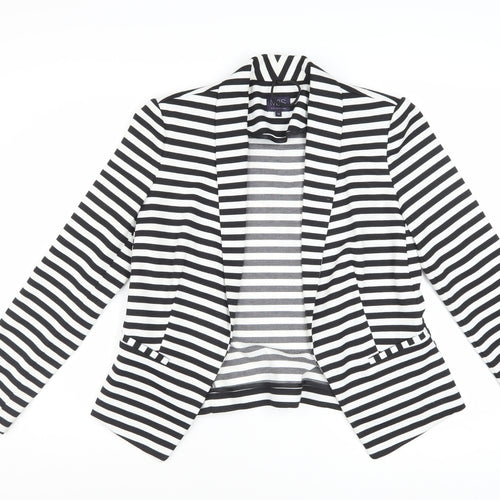 Marks and Spencer Women Black White Striped Blazer UK 14 Classic Fit