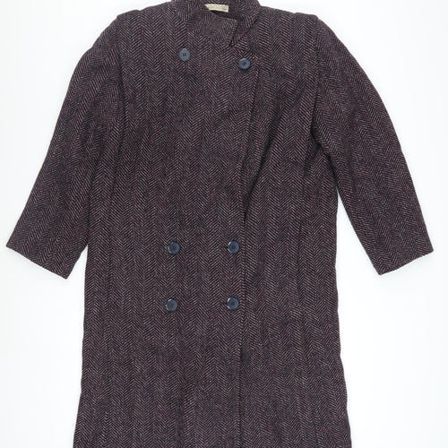 EGO Fashions Men's Brown Wool Tweed Herringbone Overcoat M