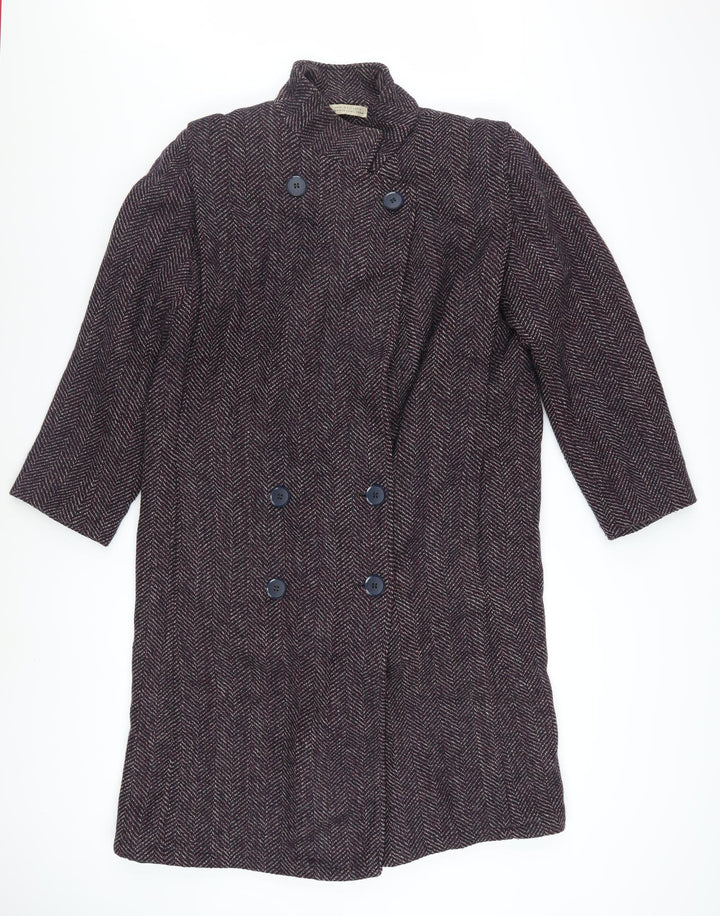 EGO Fashions Men's Brown Wool Tweed Herringbone Overcoat M