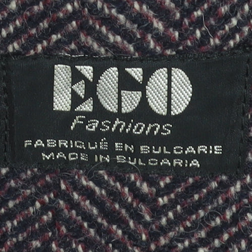 EGO Fashions Men's Brown Wool Tweed Herringbone Overcoat M