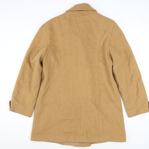 Savannah Women's Beige Wool Pea Coat Size 10 Lined Classic Mid-Length