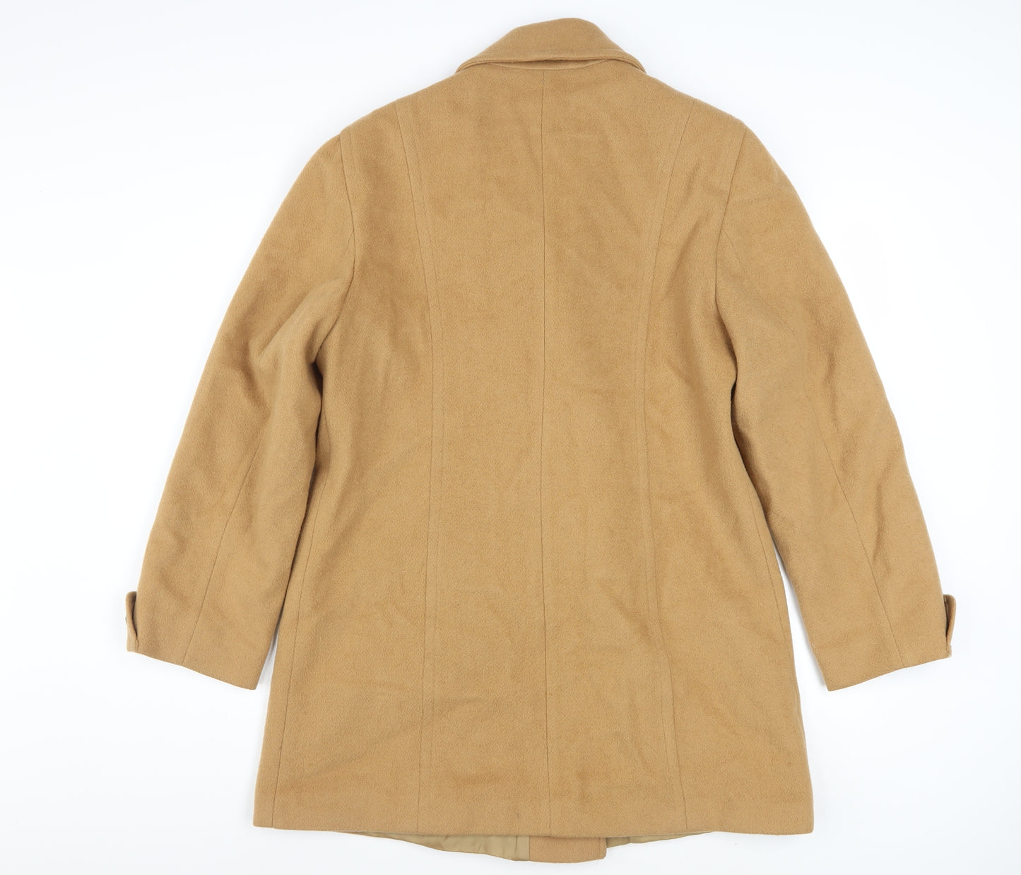 Savannah Women's Beige Wool Pea Coat Size 10 Lined Classic Mid-Length