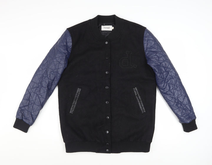 Diamond Supply Co. Men's Black Varsity Jacket Size S Quilted Sleeves