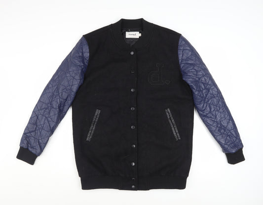 Diamond Supply Co. Men's Black Varsity Jacket Size S Quilted Sleeves