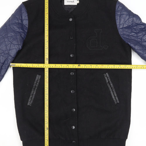 Diamond Supply Co. Men's Black Varsity Jacket Size S Quilted Sleeves