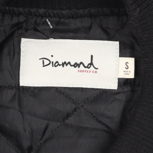 Diamond Supply Co. Men's Black Varsity Jacket Size S Quilted Sleeves