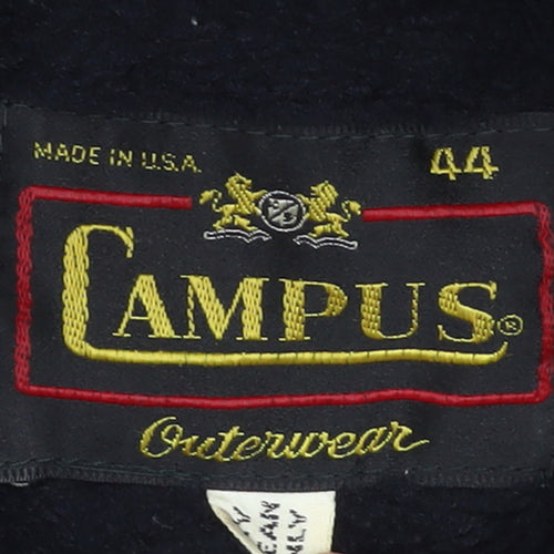 Campus Men's Grey Wool Overcoat 44 Regular Winter Classic Style