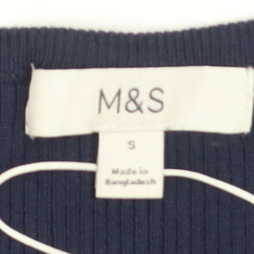 Marks and Spencer Women's Blue Sleeveless Knit Tank Top Size S