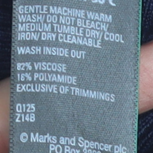 Marks and Spencer Women's Blue Sleeveless Knit Tank Top Size S