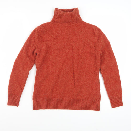 Munrospun Womens Red Lambswool Roll Neck Jumper M