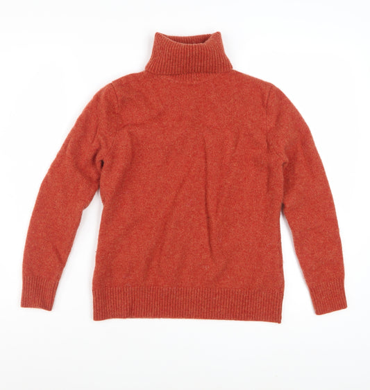 Munrospun Womens Red Lambswool Roll Neck Jumper M