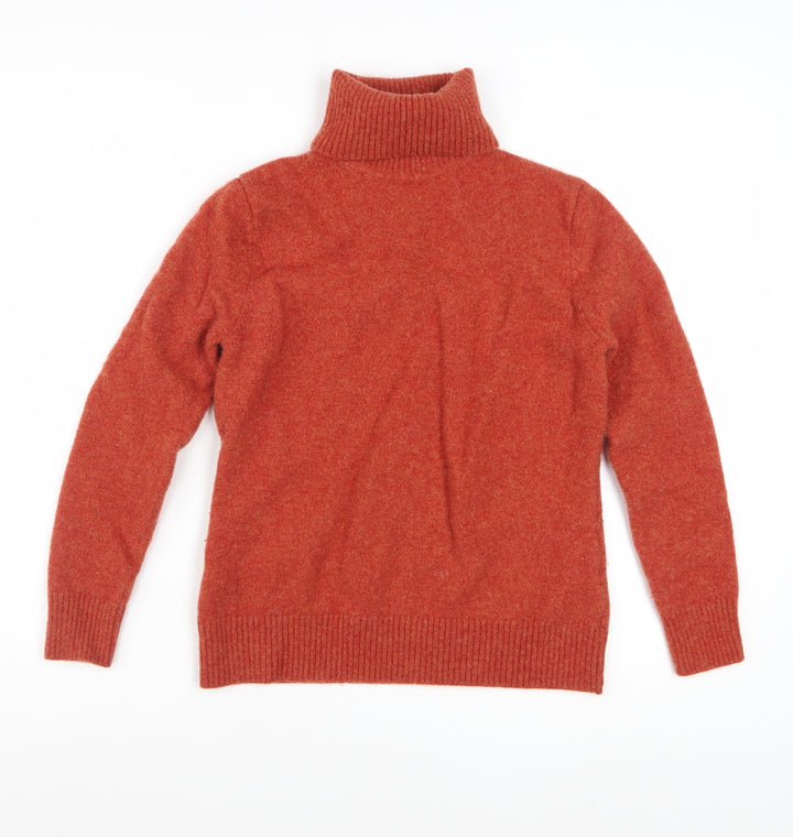 Munrospun Womens Red Lambswool Roll Neck Jumper M