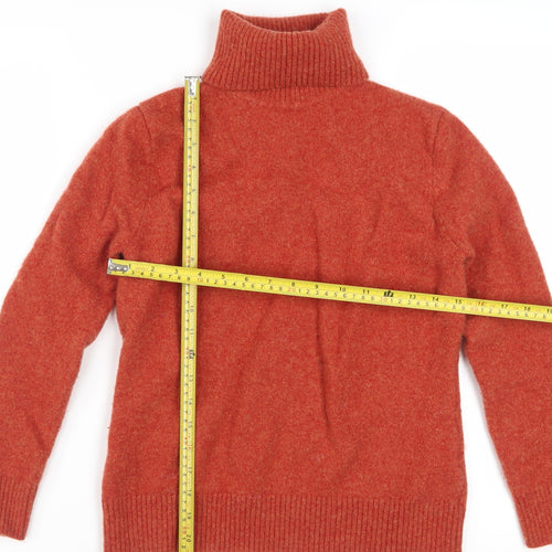 Munrospun Womens Red Lambswool Roll Neck Jumper M