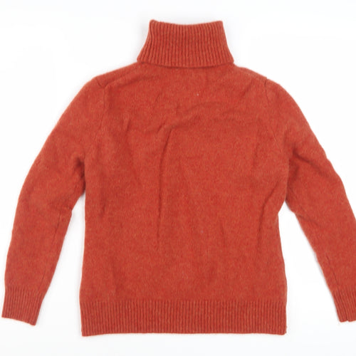 Munrospun Womens Red Lambswool Roll Neck Jumper M