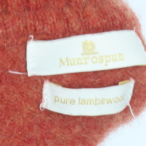 Munrospun Womens Red Lambswool Roll Neck Jumper M