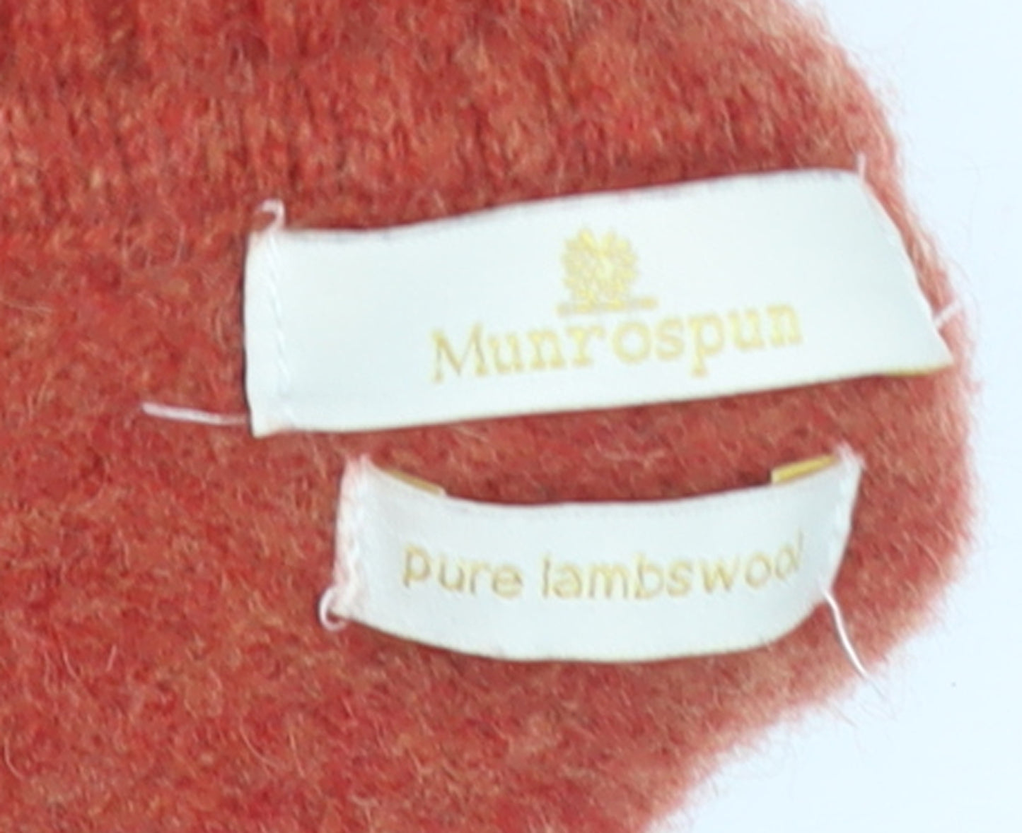 Munrospun Womens Red Lambswool Roll Neck Jumper M