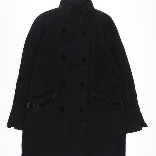 Sanders & Gold Women's Black Wool Cashmere Pea Coat Size 10