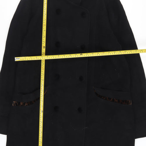 Sanders & Gold Women's Black Wool Cashmere Pea Coat Size 10