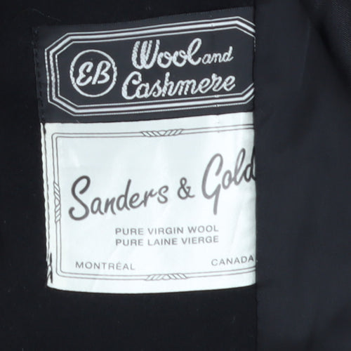 Sanders & Gold Women's Black Wool Cashmere Pea Coat Size 10