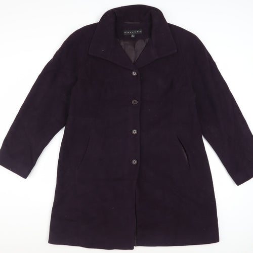 Gallery Women's Purple Wool Blend Mid-Length Overcoat M