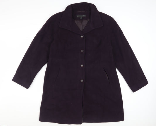 Gallery Women's Purple Wool Blend Mid-Length Overcoat M