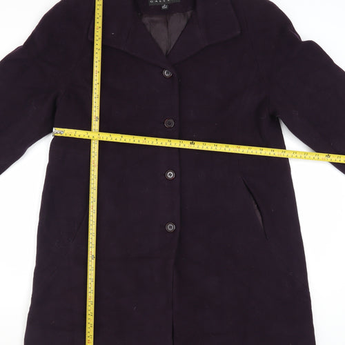 Gallery Women's Purple Wool Blend Mid-Length Overcoat M