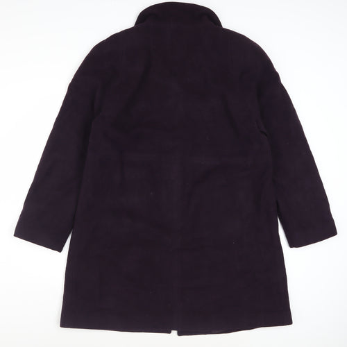 Gallery Women's Purple Wool Blend Mid-Length Overcoat M