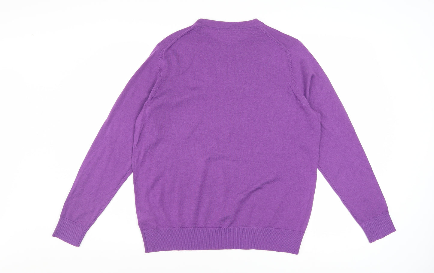 Marks and Spencer Women's Purple Merino Wool Crew Neck Jumper Size 14