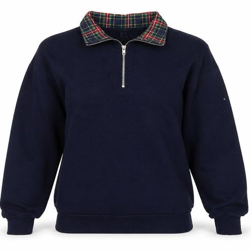 Forever 21 Womens Navy 1/2 Zip Pullover Sweatshirt Size S