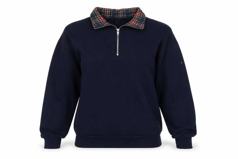 Forever 21 Womens Navy 1/2 Zip Pullover Sweatshirt Size S