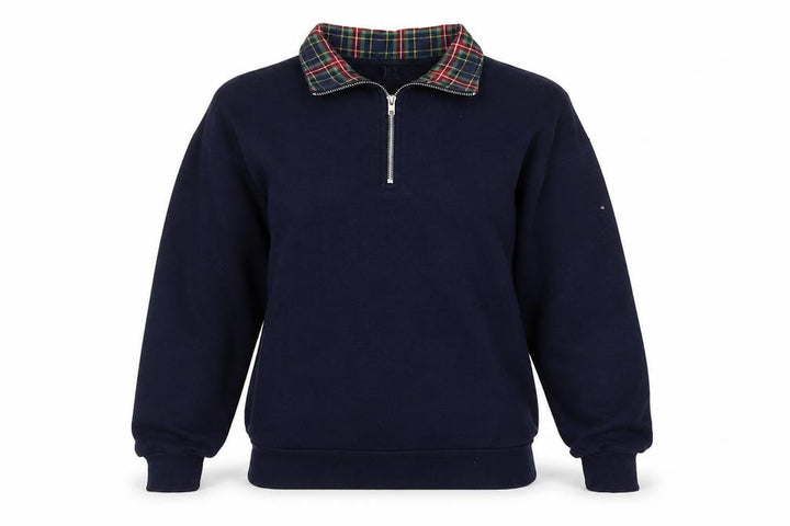 Forever 21 Womens Navy 1/2 Zip Pullover Sweatshirt Size S