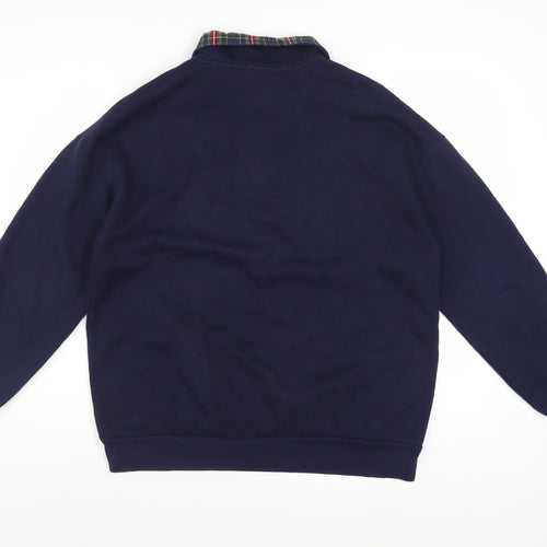 Forever 21 Womens Navy 1/2 Zip Pullover Sweatshirt Size S