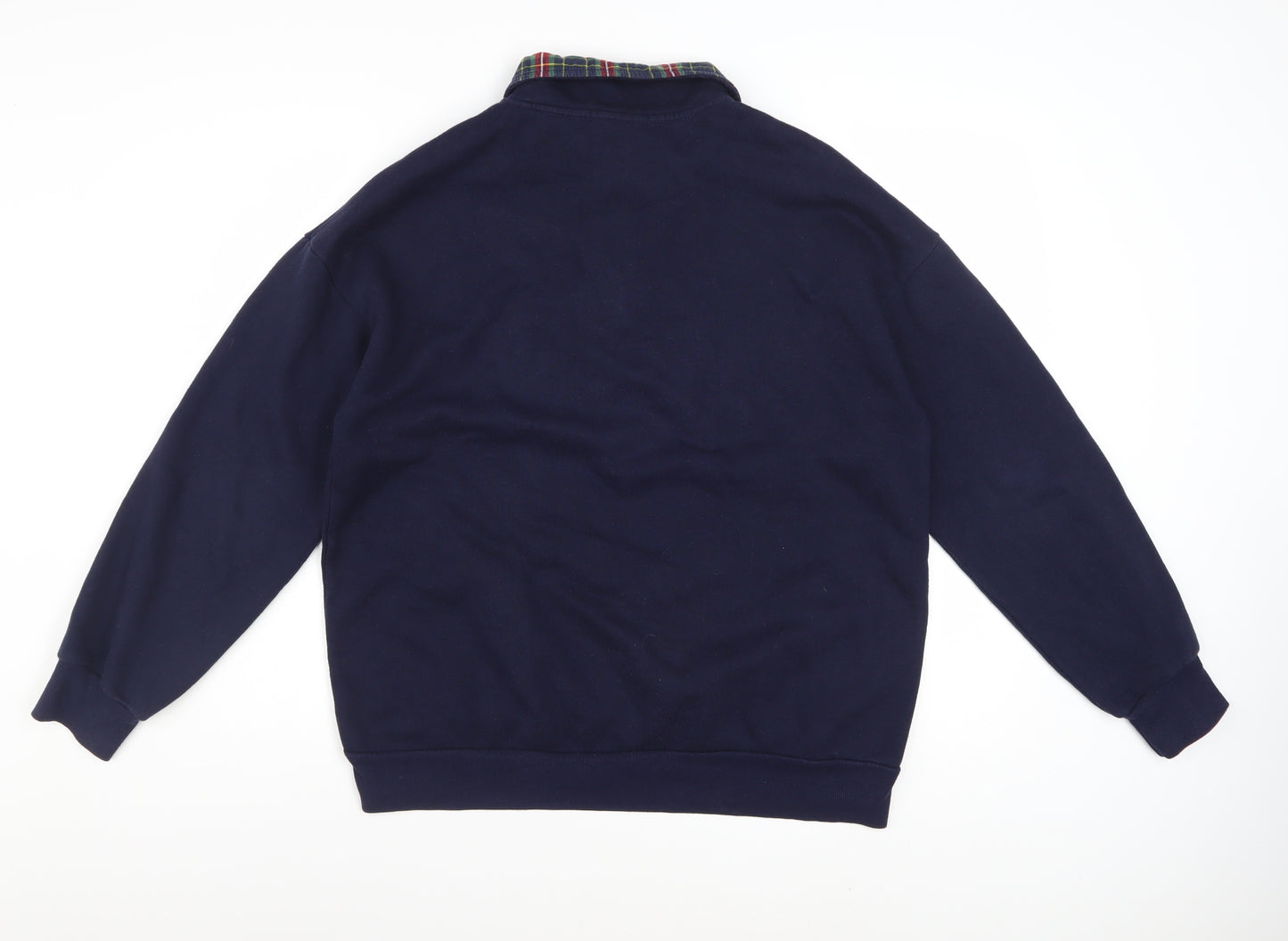 Forever 21 Womens Navy 1/2 Zip Pullover Sweatshirt Size S
