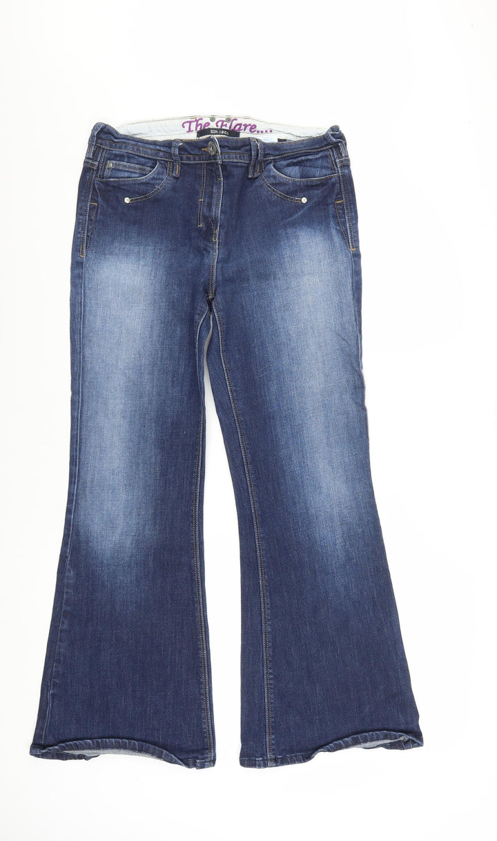 Next Women's Blue Flared Denim Jeans Size 14 Regular