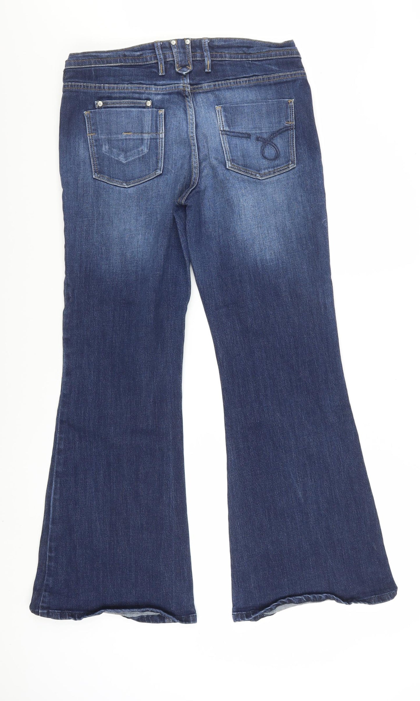 Next Women's Blue Flared Denim Jeans Size 14 Regular