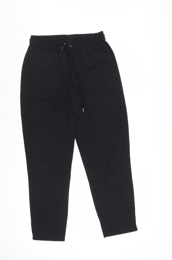 H&M Women’s Black Jogger Trousers Size 8 Elastic Waist Pants