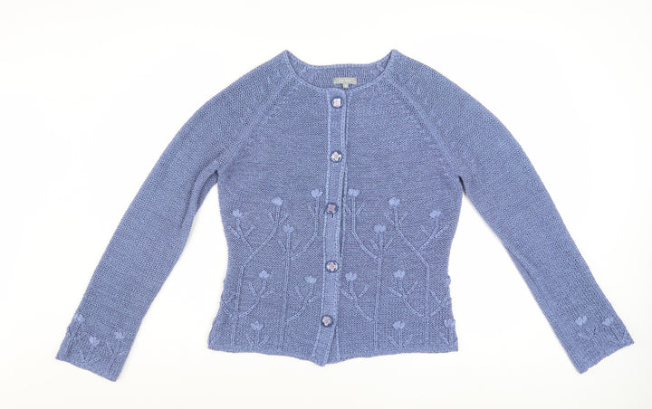 Marks and Spencer Per Una Women's Blue Floral Knit Cardigan M