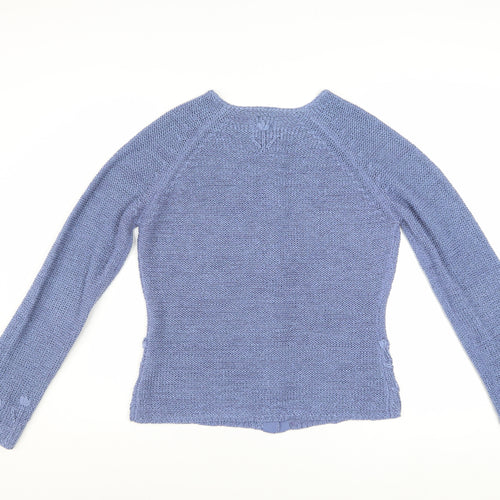 Marks and Spencer Per Una Women's Blue Floral Knit Cardigan M