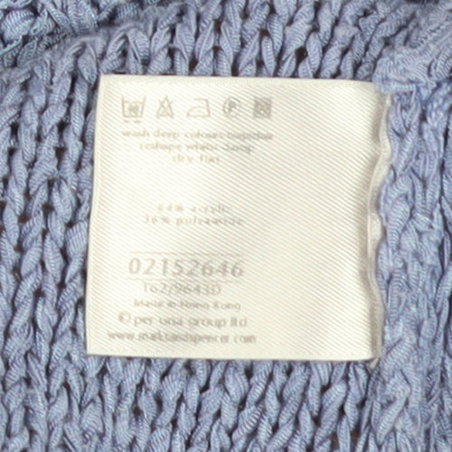 Marks and Spencer Per Una Women's Blue Floral Knit Cardigan M