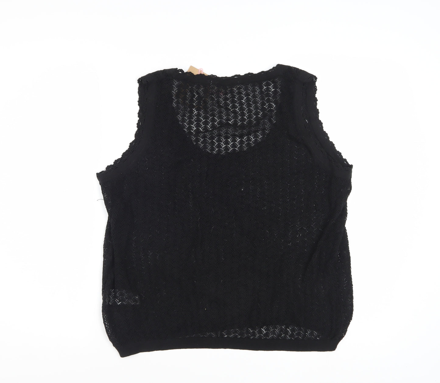 Boden Women's Black Crochet Cotton Sleeveless Tank Top L