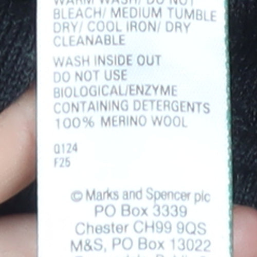 Marks and Spencer Men’s Black Merino Wool 1/2 Zip Jumper Size L