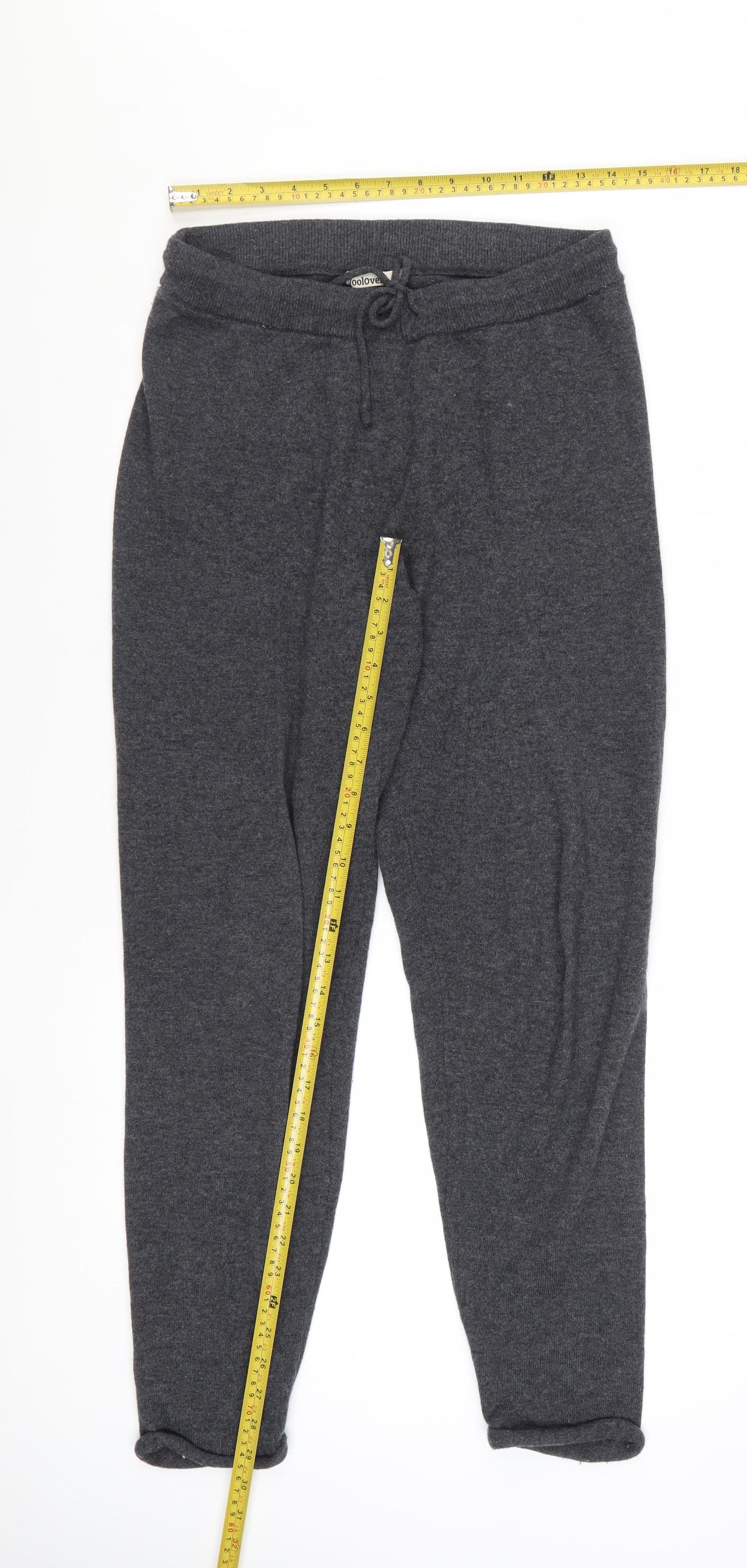 WoolOvers Women Grey Wool Cashmere Jogger Trousers Small