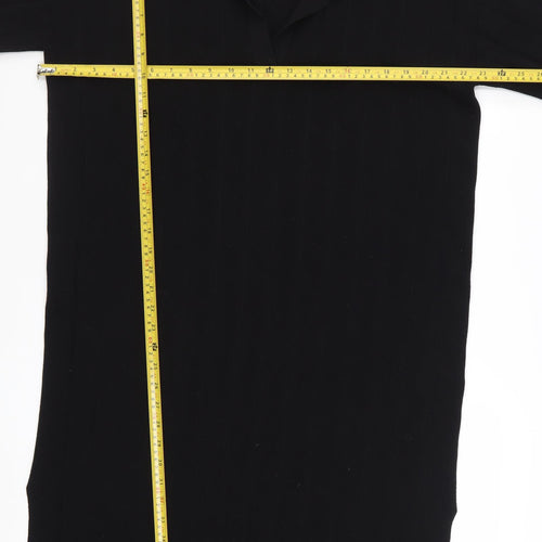 H&M Women Black Size 12 Collared Knit T-Shirt Dress