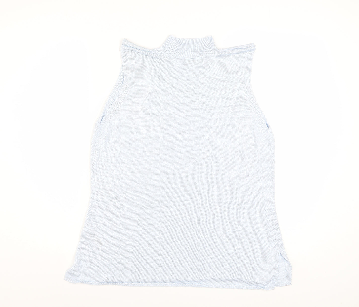 Marks and Spencer Women's Blue Sleeveless Mock Neck Viscose Tank Top Size 18