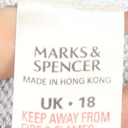 Marks and Spencer Women's Blue Sleeveless Mock Neck Viscose Tank Top Size 18