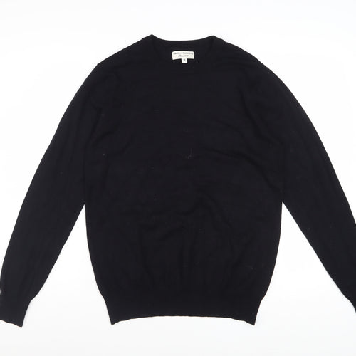 Christiano Baldinucci Men's Black Wool Blend Medium Crew Neck Jumper